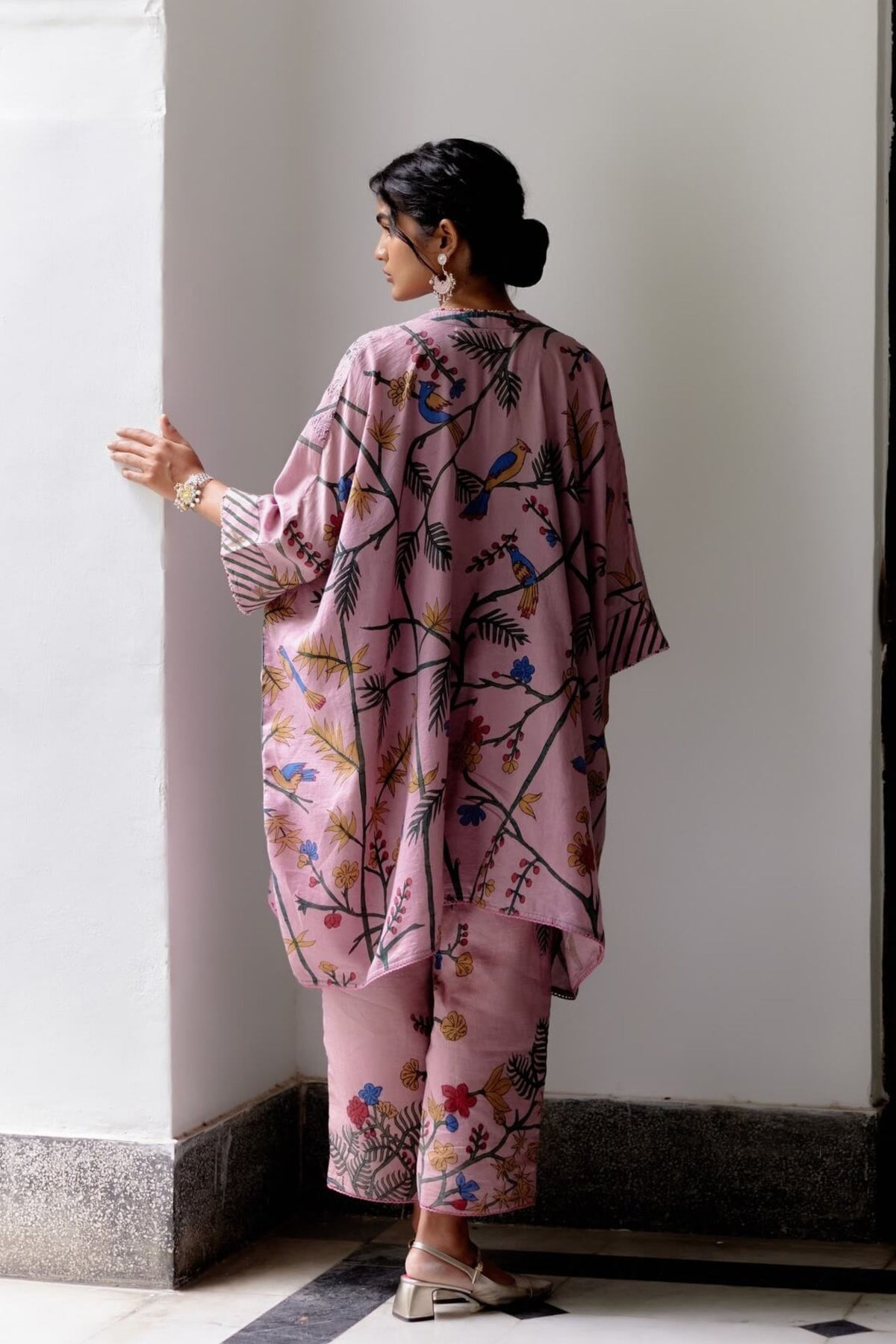 Rose Kaftan Kalamkari Set