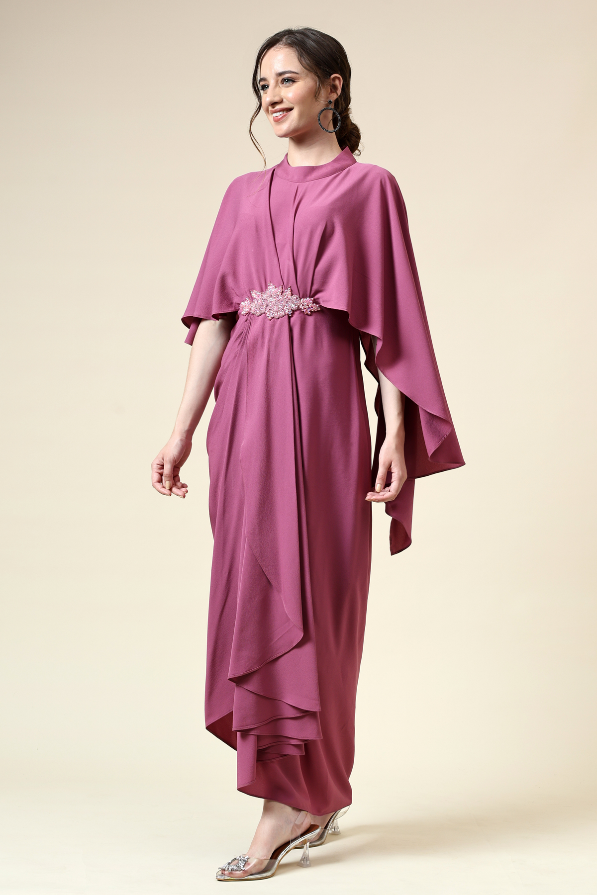 Pink Berry Drape Dress