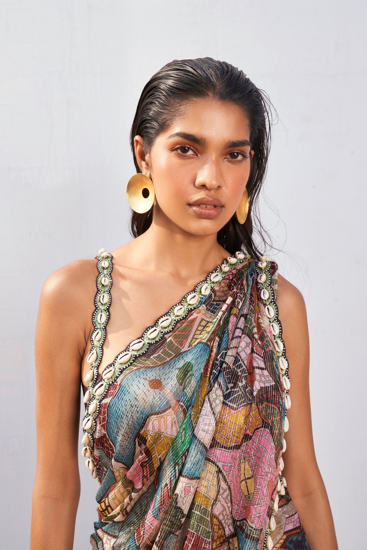 Multi-color Mystic Seascape Saree