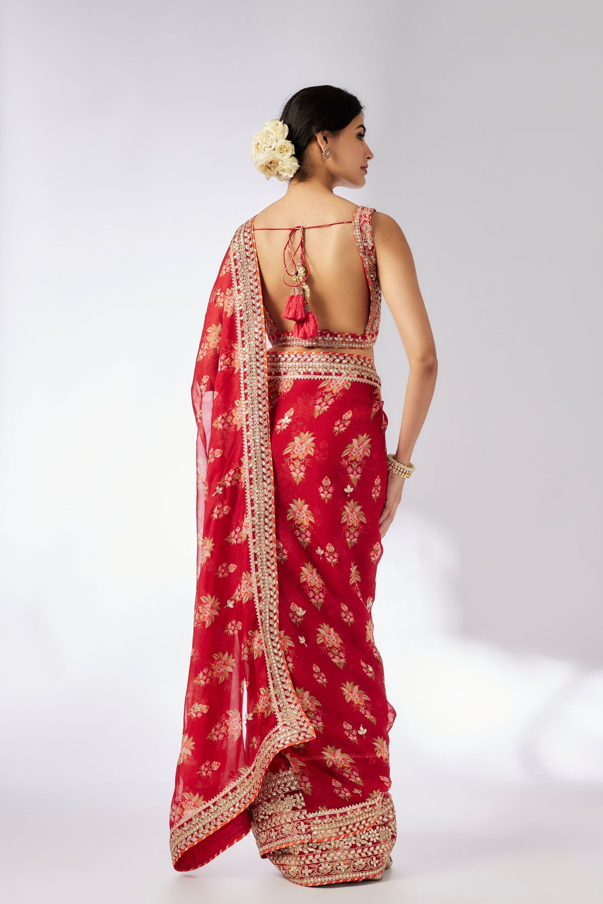 Red Mahira Saree Set