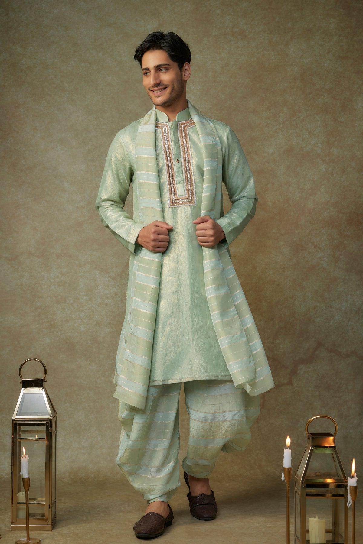 Sage Green Embroidered Kurta Set