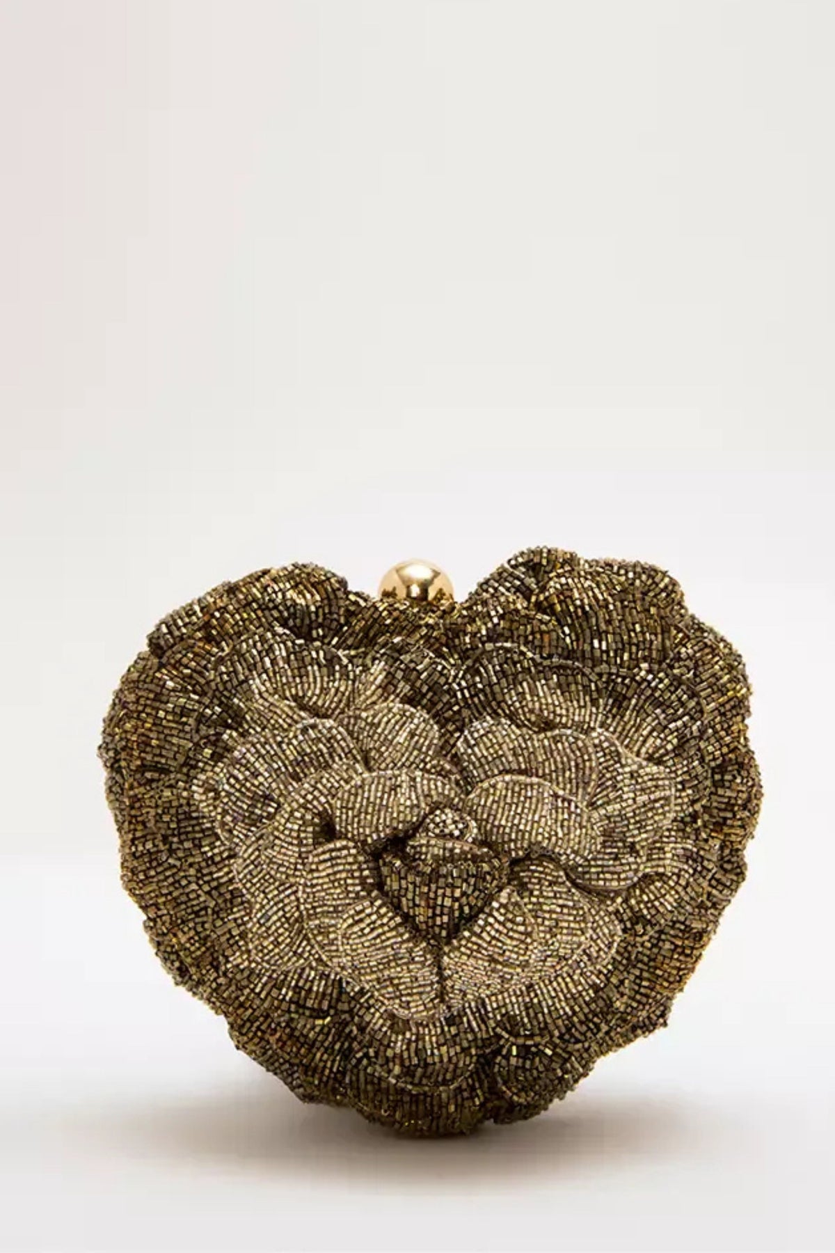 Sa Beaded Heart Clutch – Vintage Gold