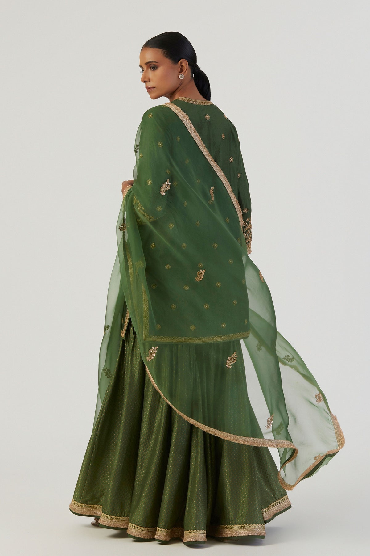 Urmi Green Kurta and Sharara