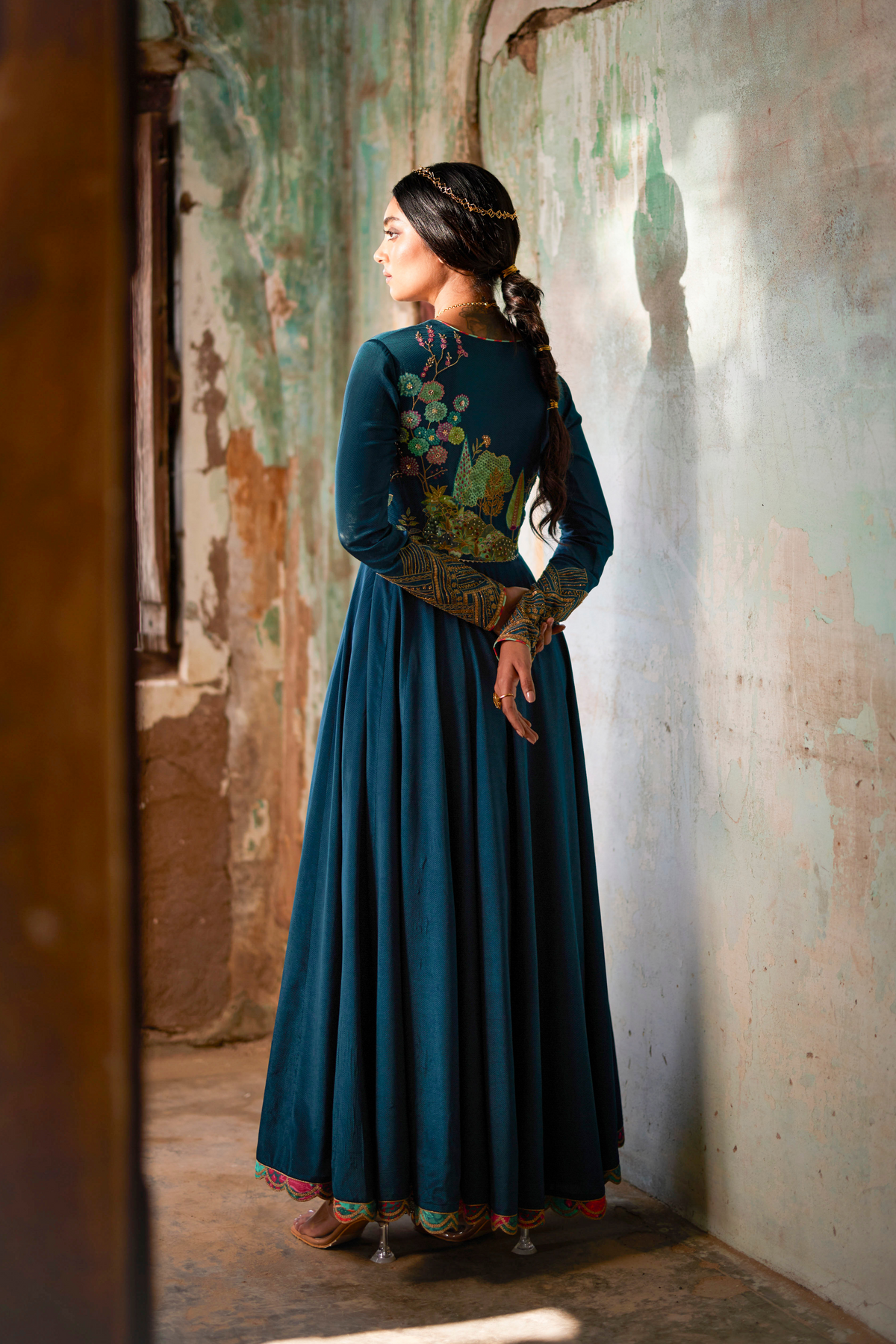 Nadira Teal Anarkali Set