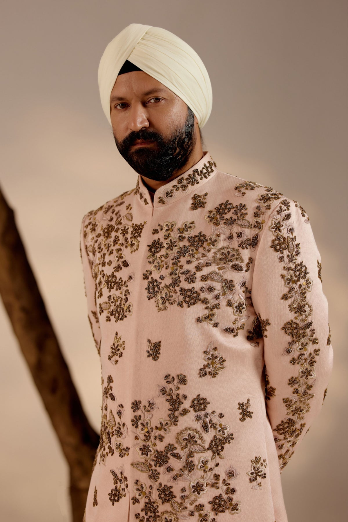 Shell-pink Sherwani