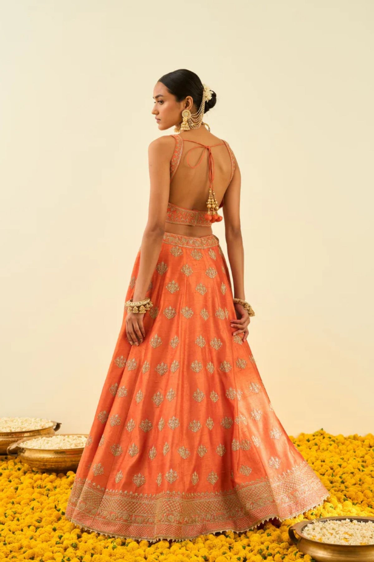 Mahira pumpkin orange lehenga