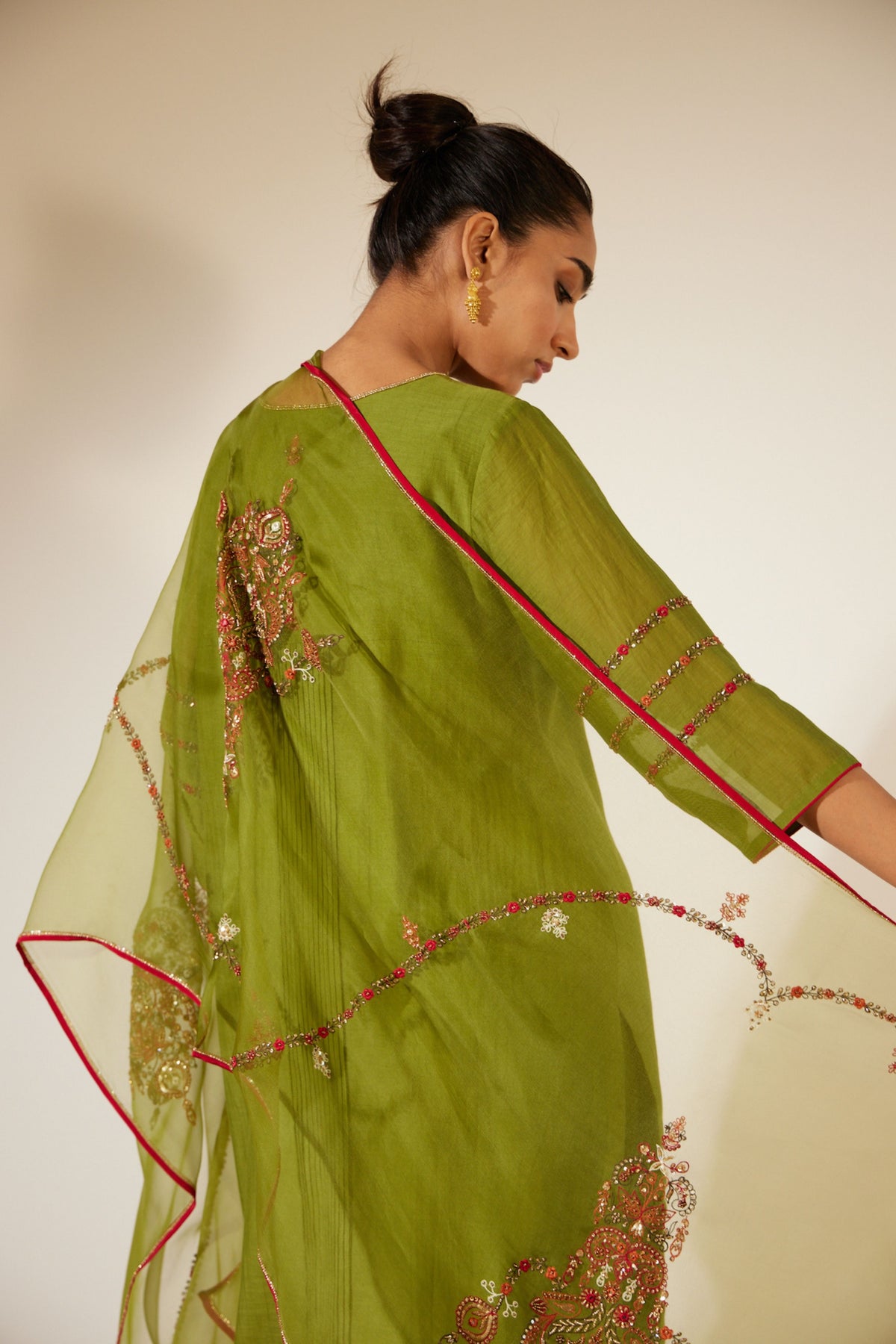 Green Dhuleti Dupatta