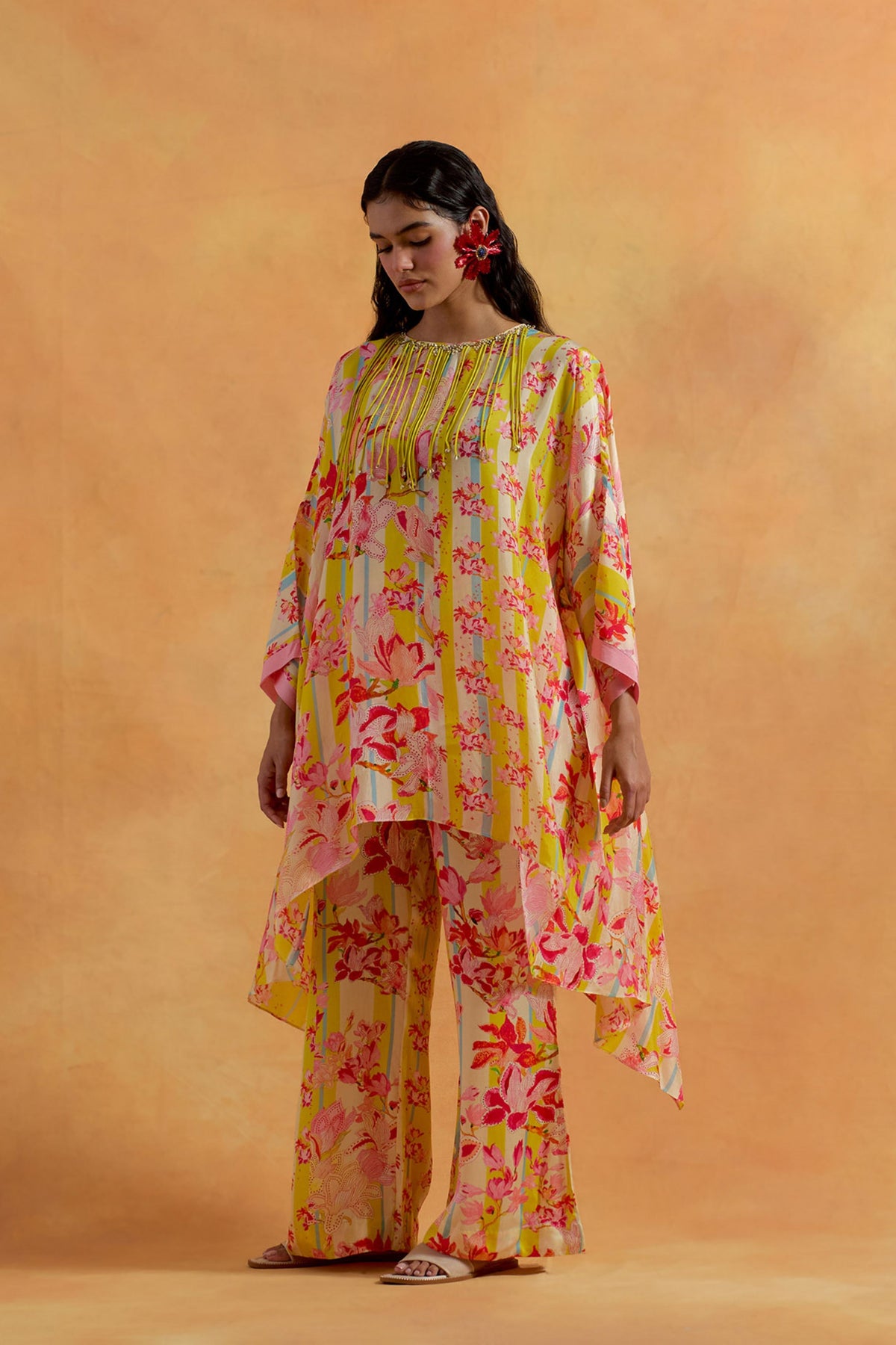 Ecru Kaftan Set