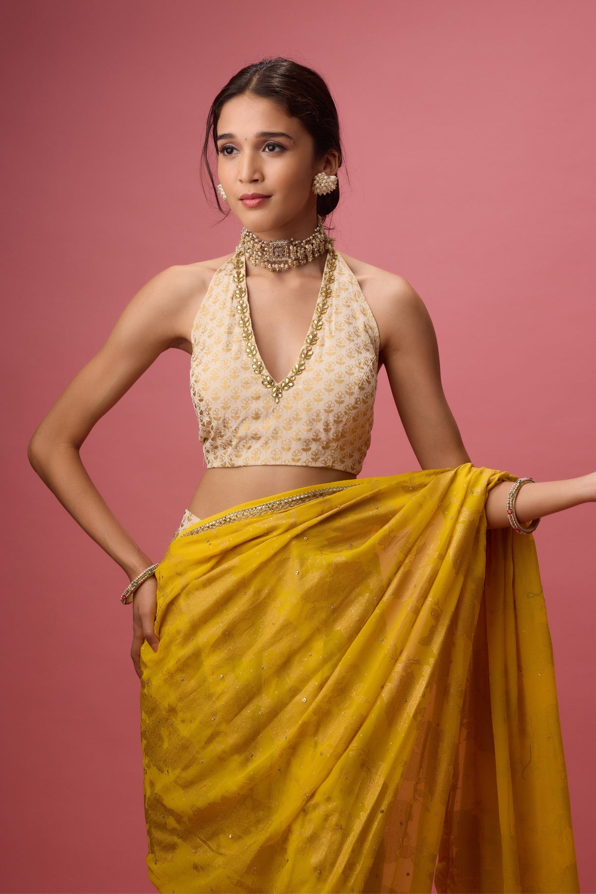 Yellow Dhoti Saree