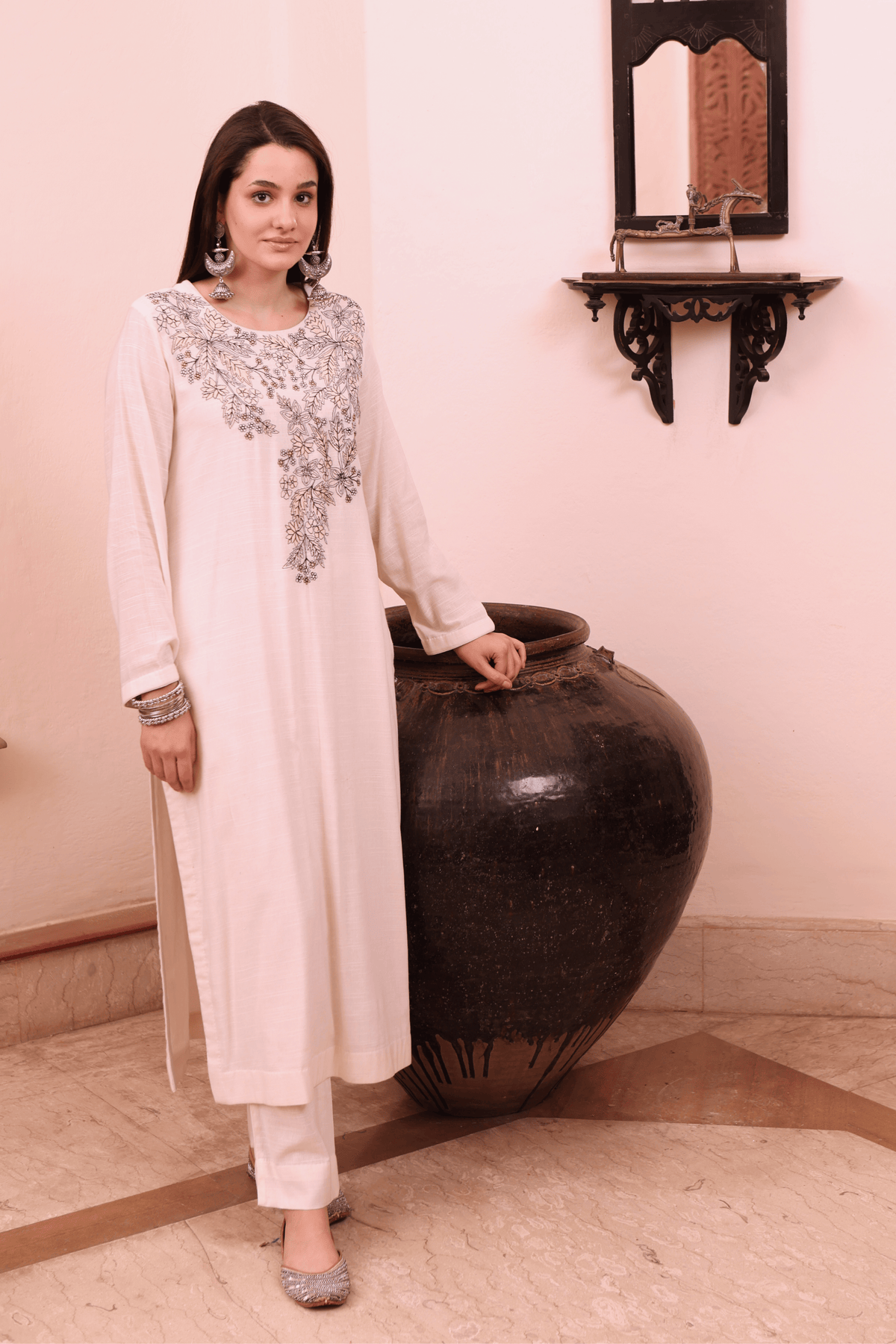 Ivory Cotton Kurta And Pant