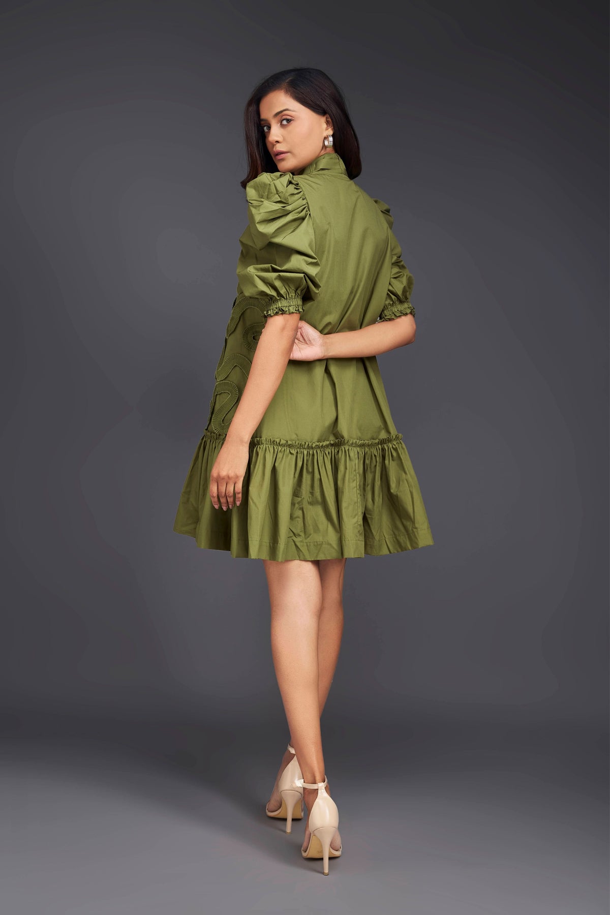 Green Pleated Dress