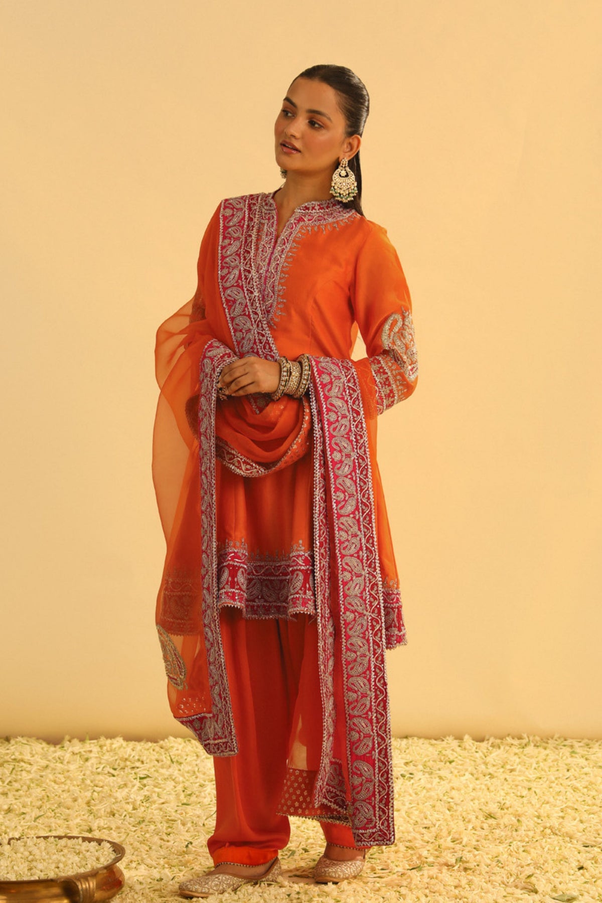 Rayana Orange Kurta Set