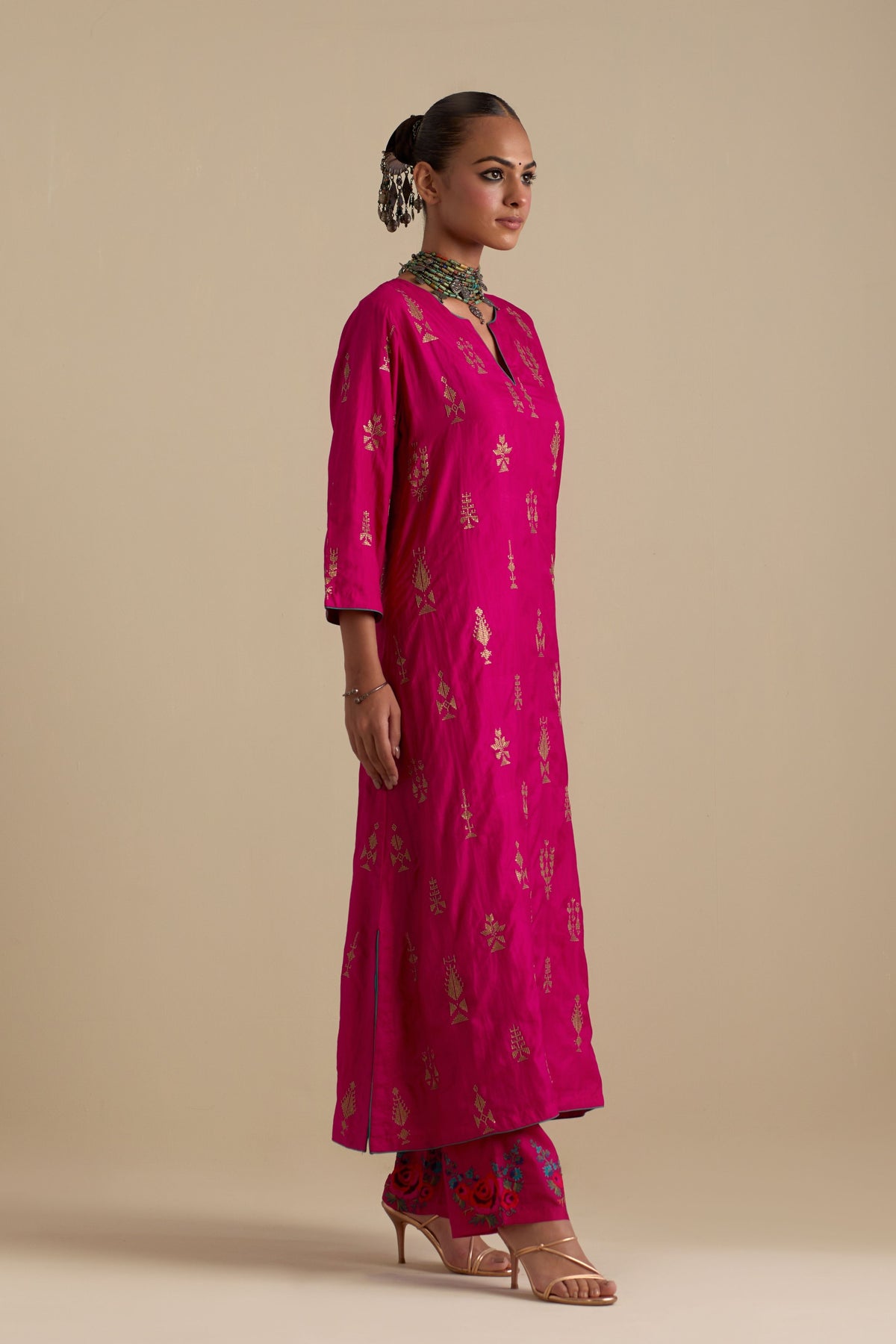 Fuchsia Long Kurta Set