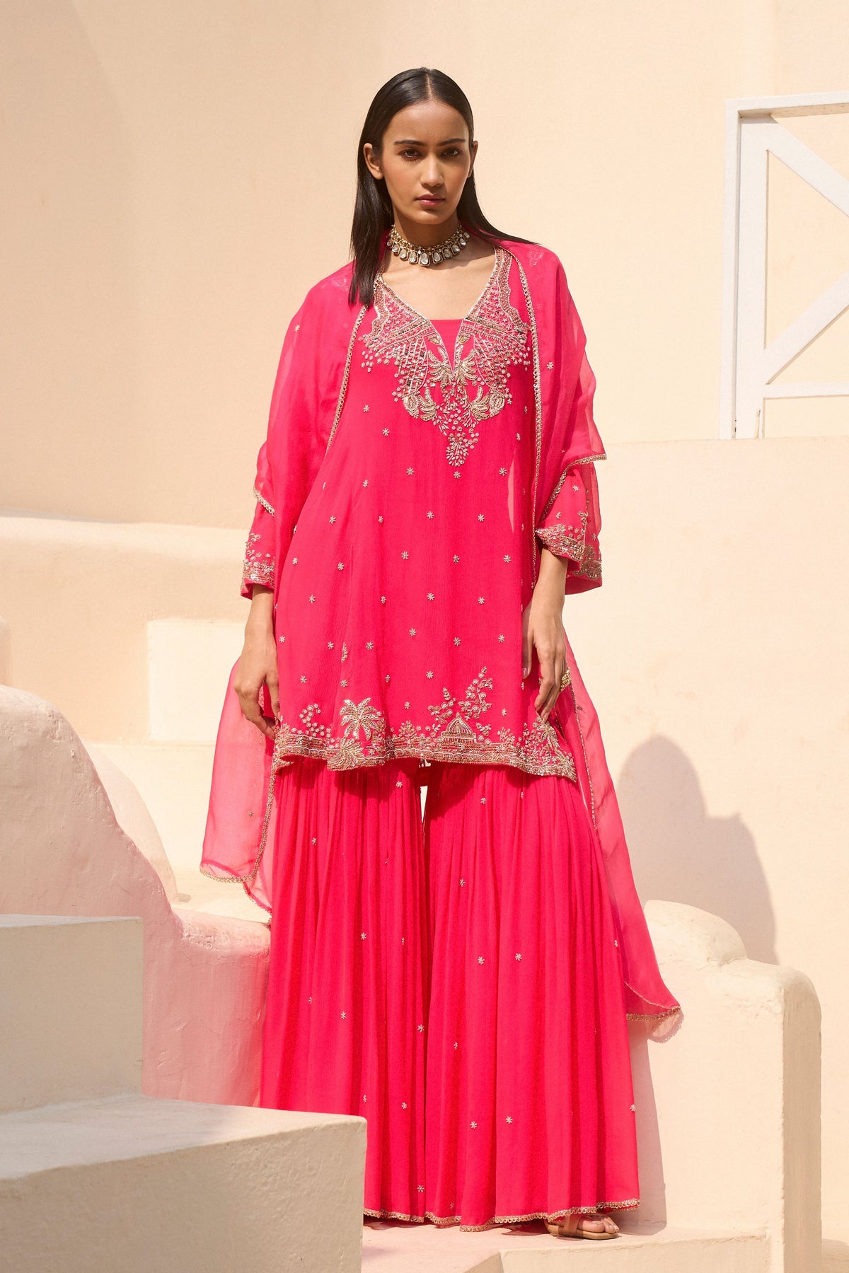 Pink Mirage Sharara Set