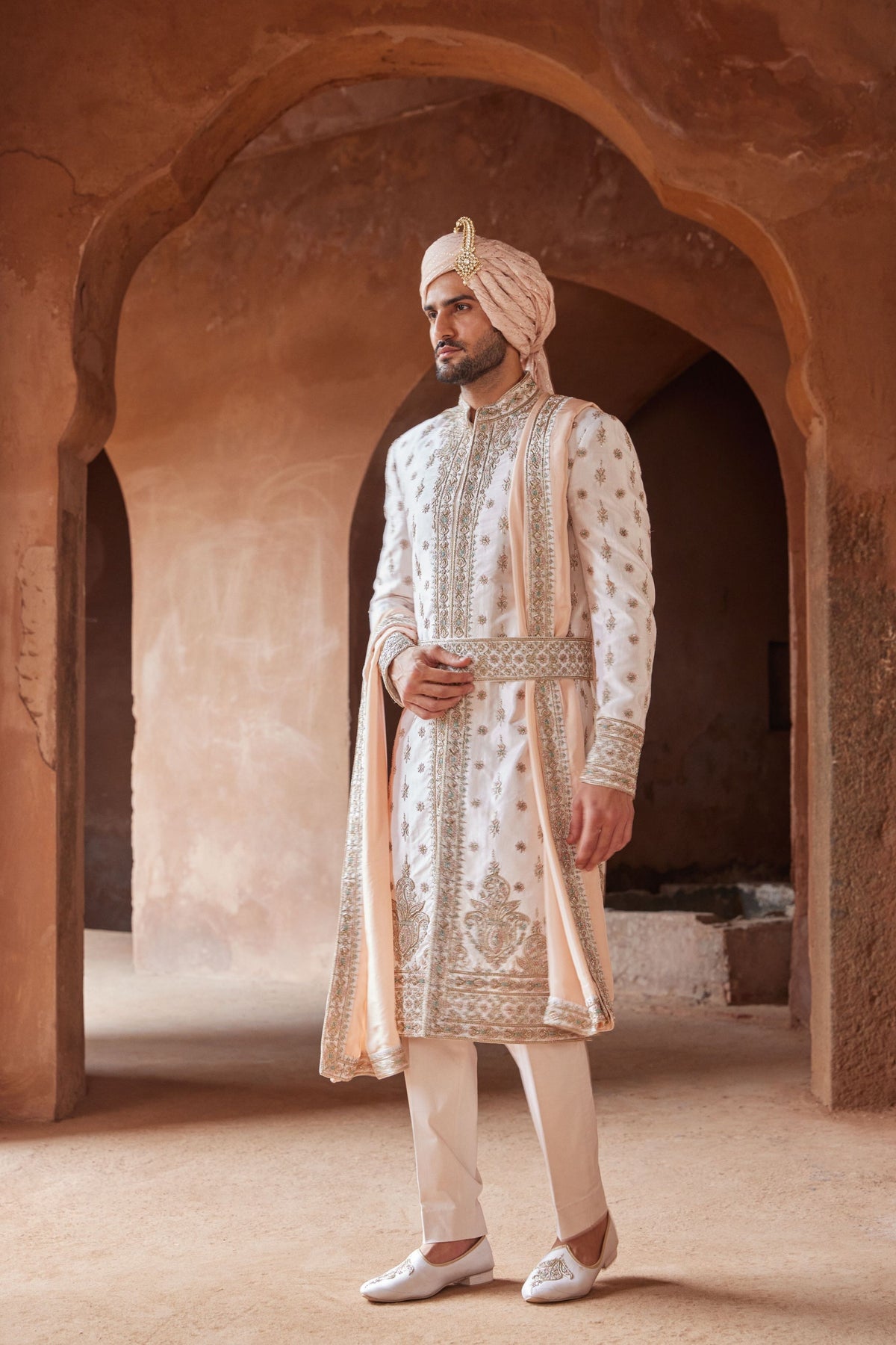 Blush Pink Sherwani Set