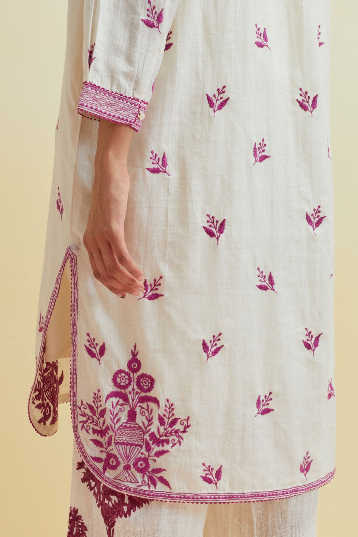 Ivory Ricrac Kurta Set