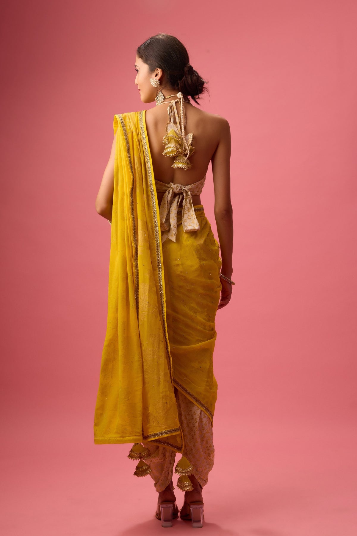 Yellow Dhoti Saree