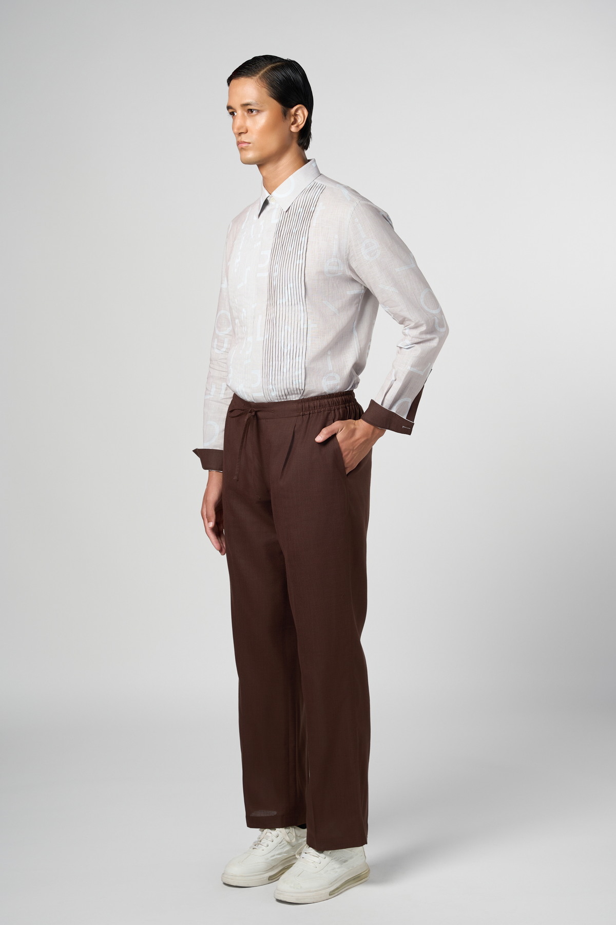 Wide Leg Pajama Brown Pants