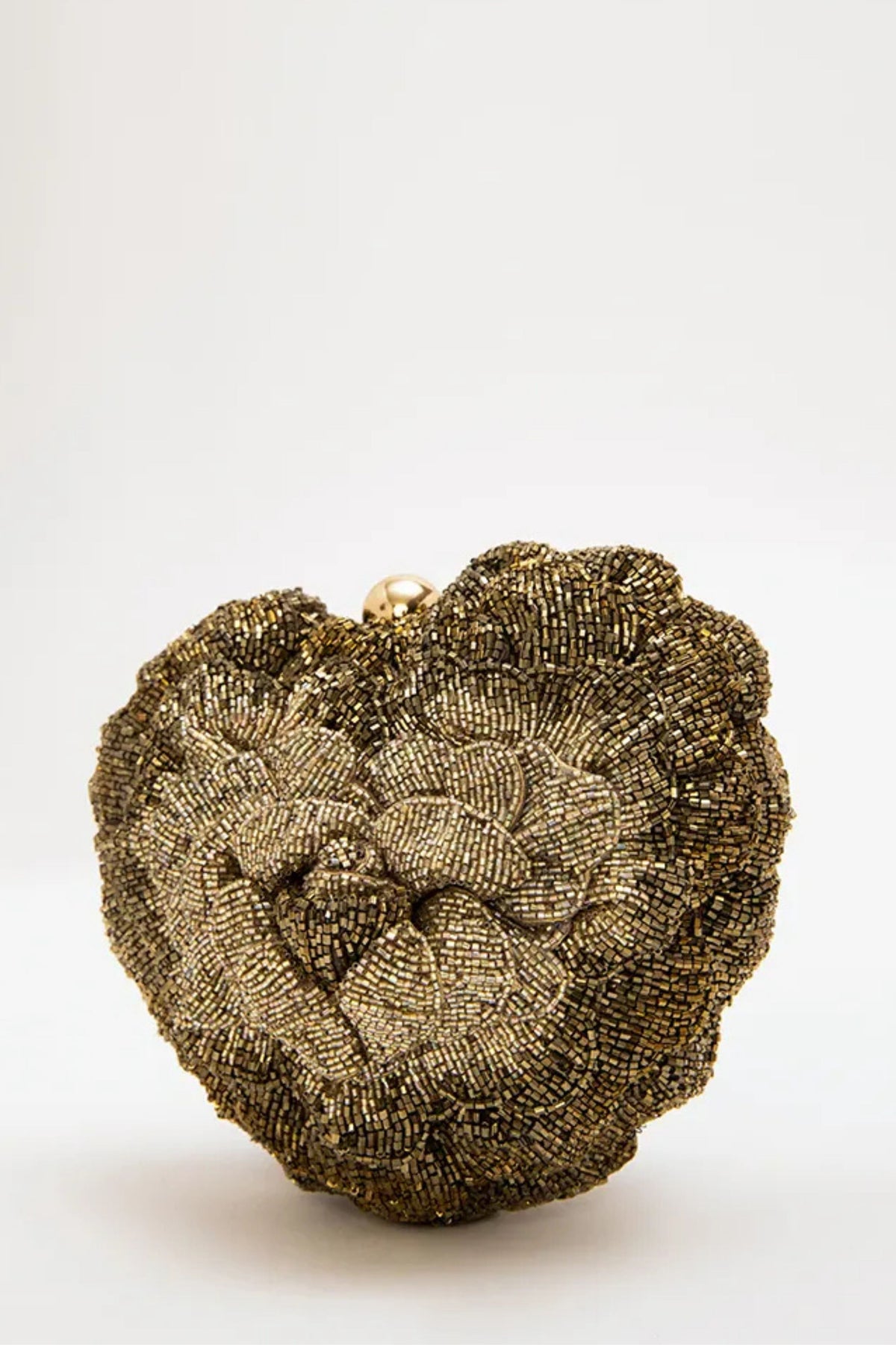 Sa Beaded Heart Clutch – Vintage Gold