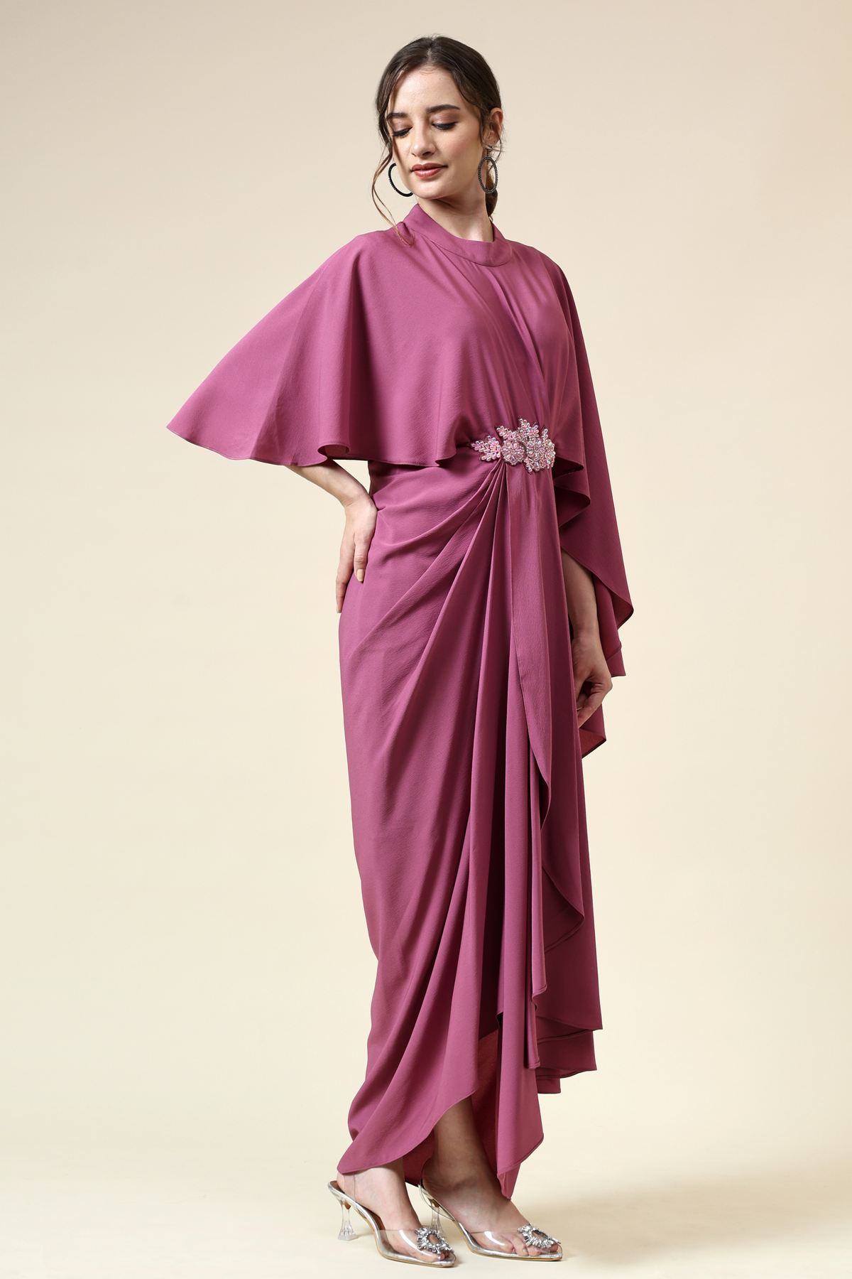 Pink Berry Drape Dress