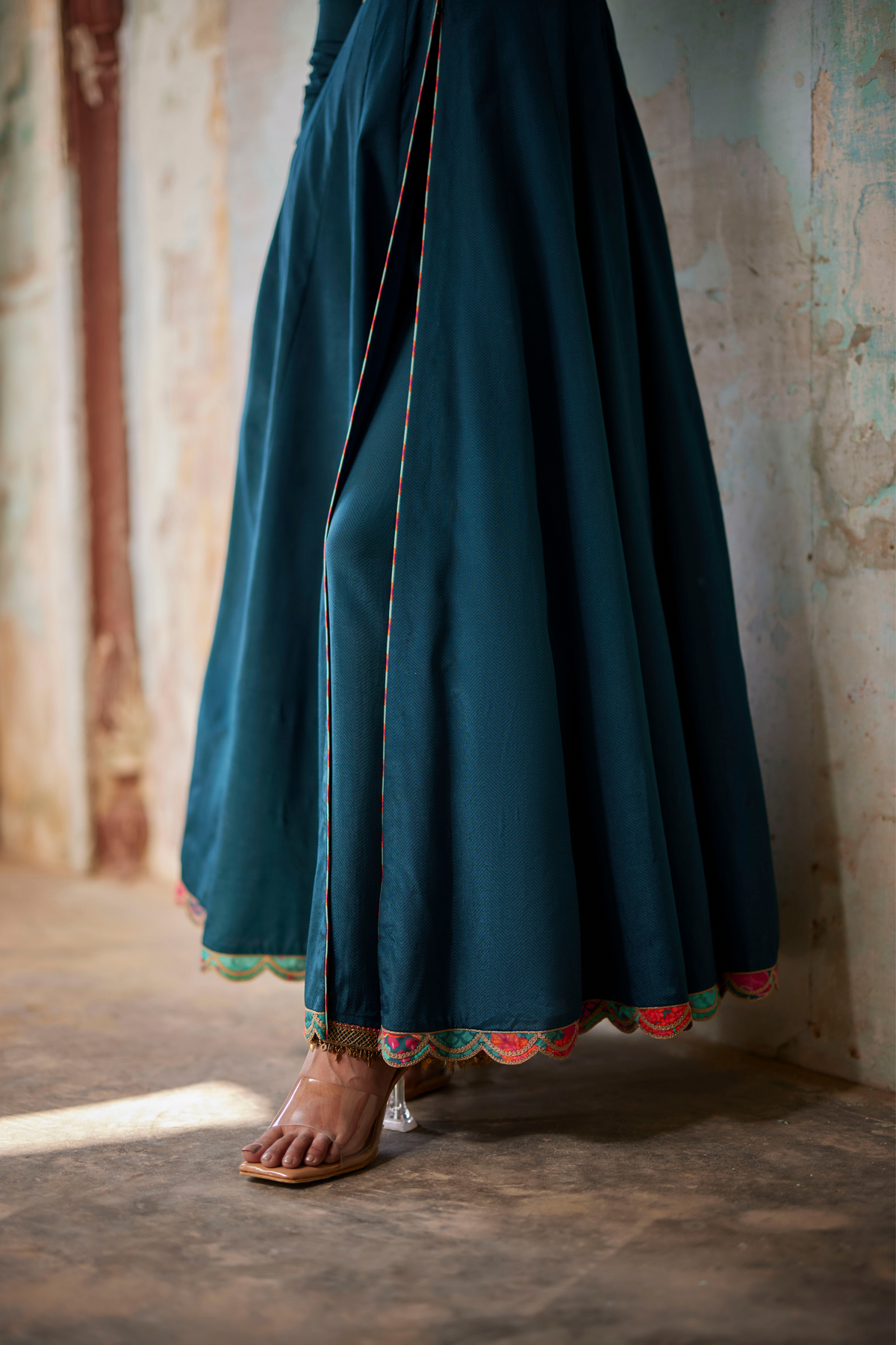 Nadira Teal Anarkali Set