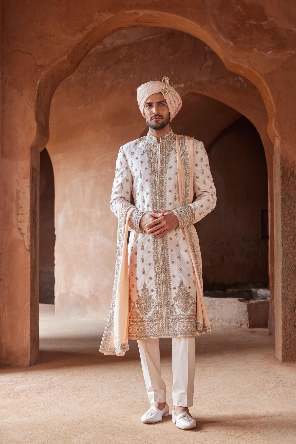 Blush Pink Sherwani Set