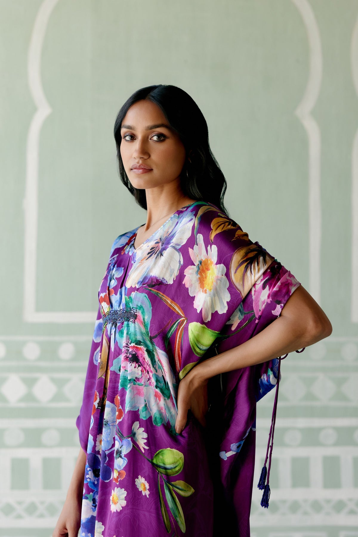 Amethyst Floral Kaftan Set