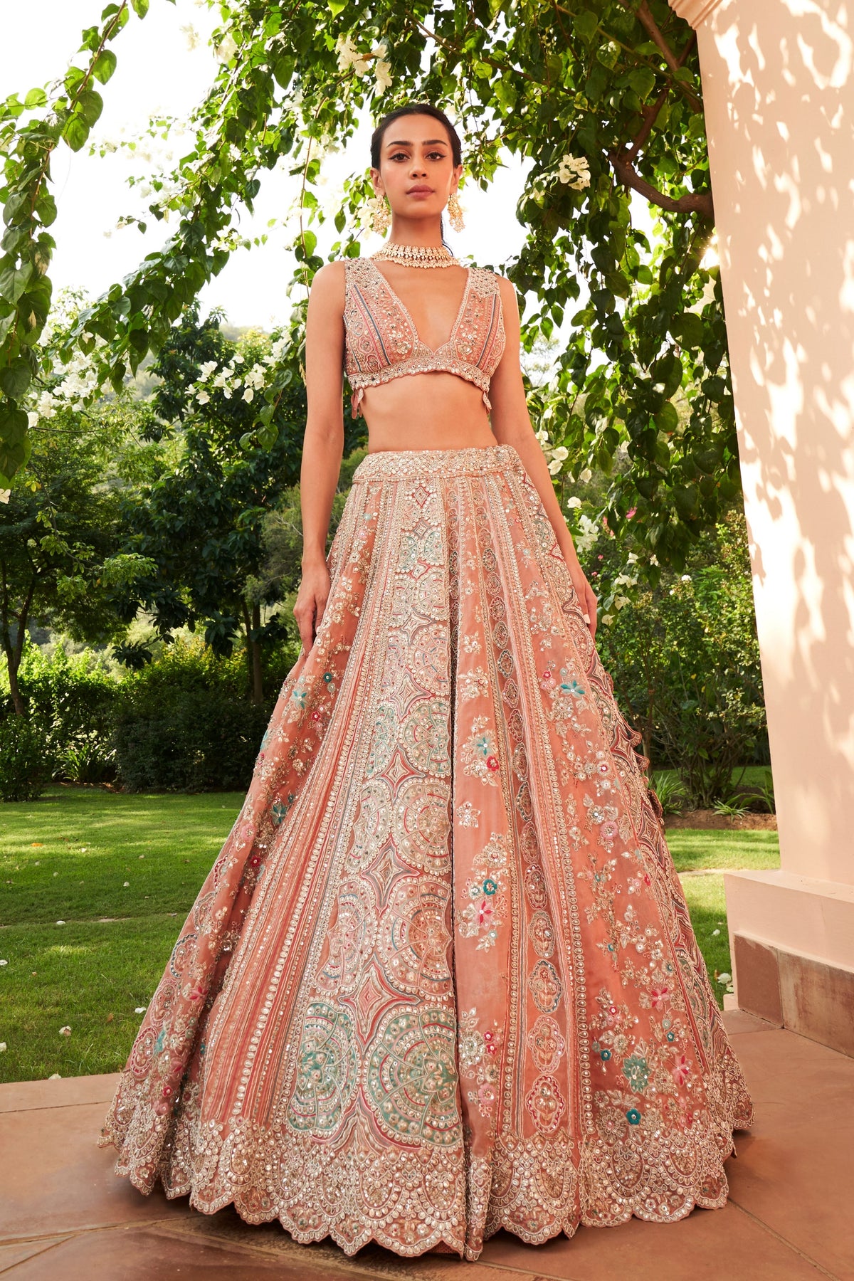 Coral Lehenga Set