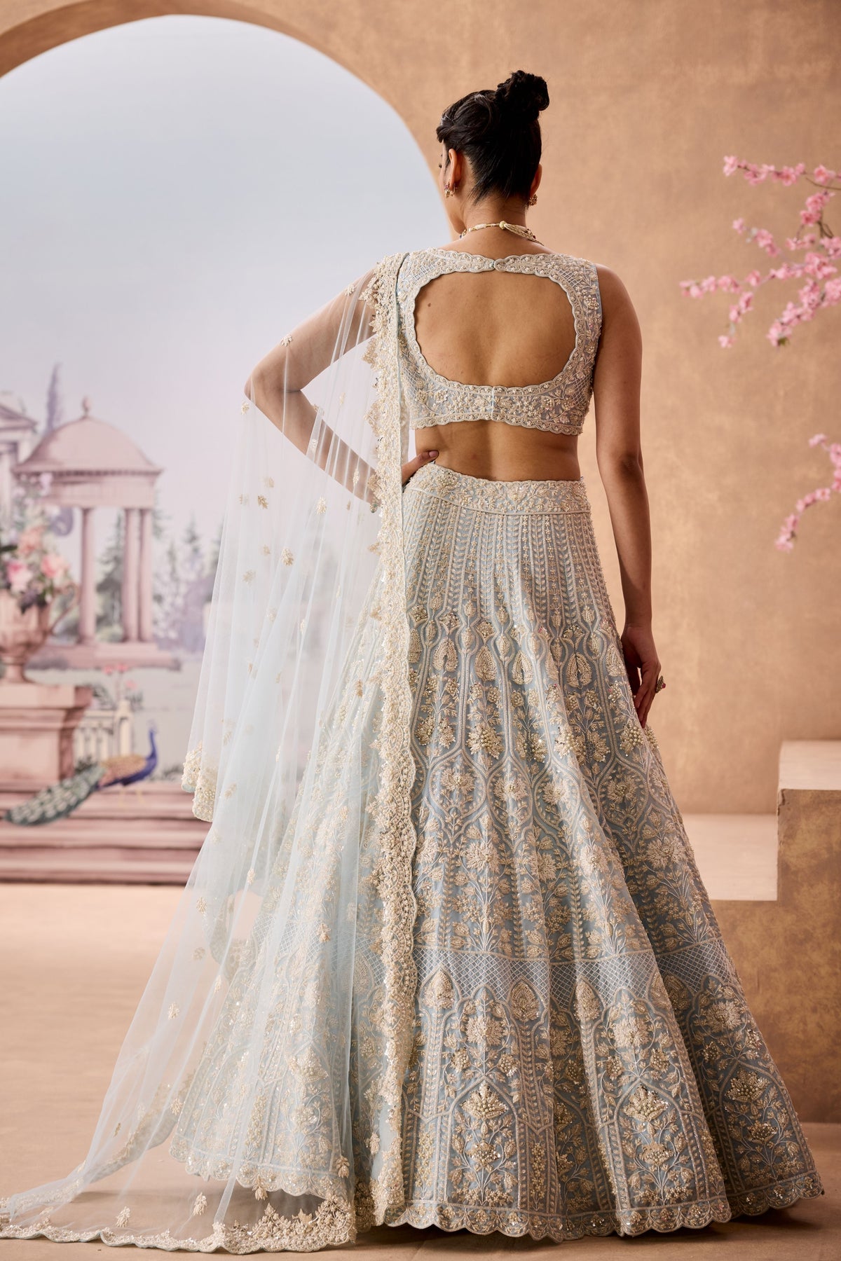 Rj Blue Arch Lehenga Set