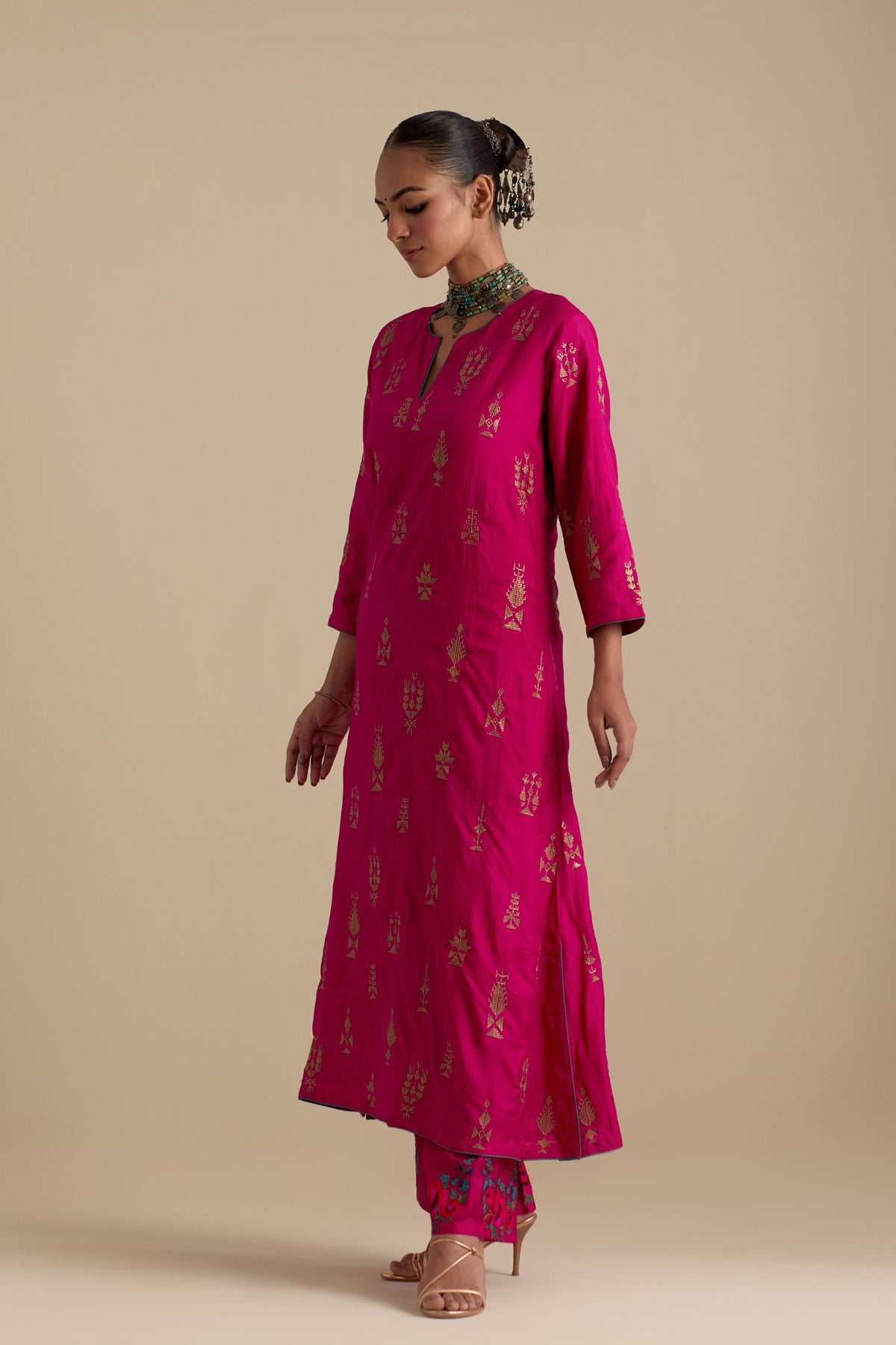 Fuchsia Long Kurta Set