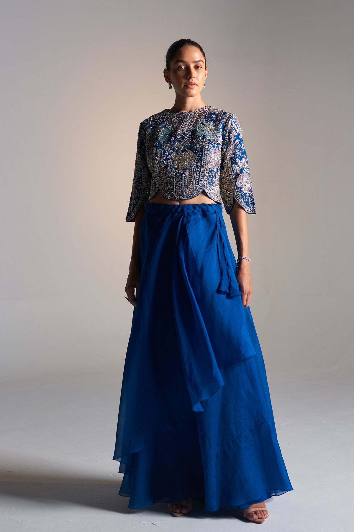 Jade Blue Embroidered Co-ord Set