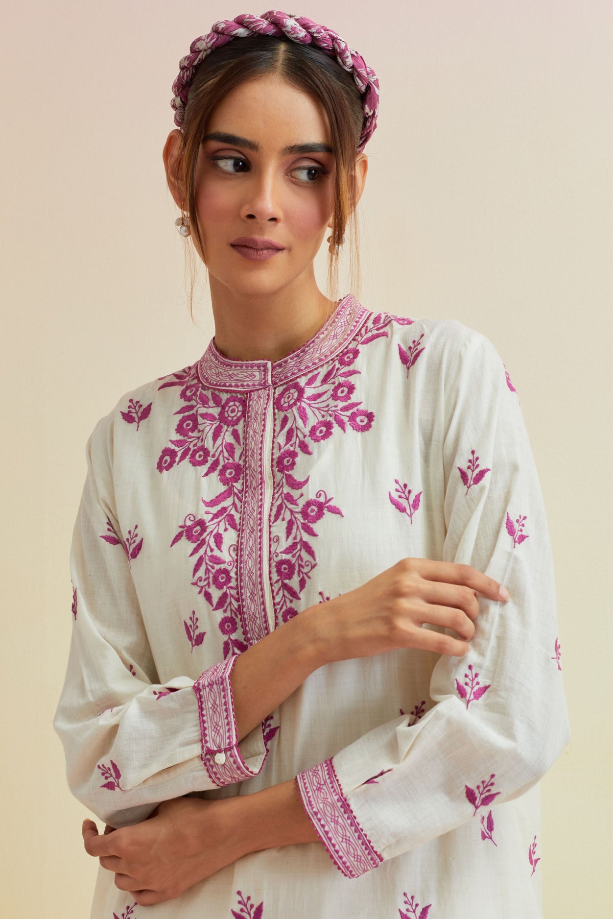 Ivory Ricrac Kurta Set