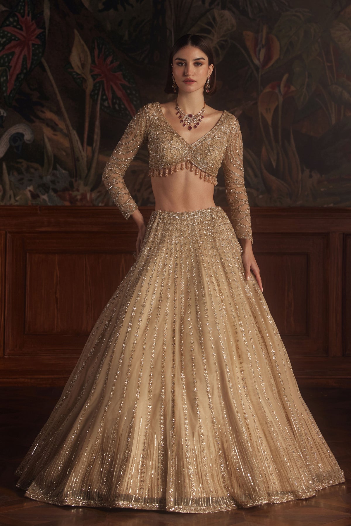 Phoenix Gold Lehenga Set