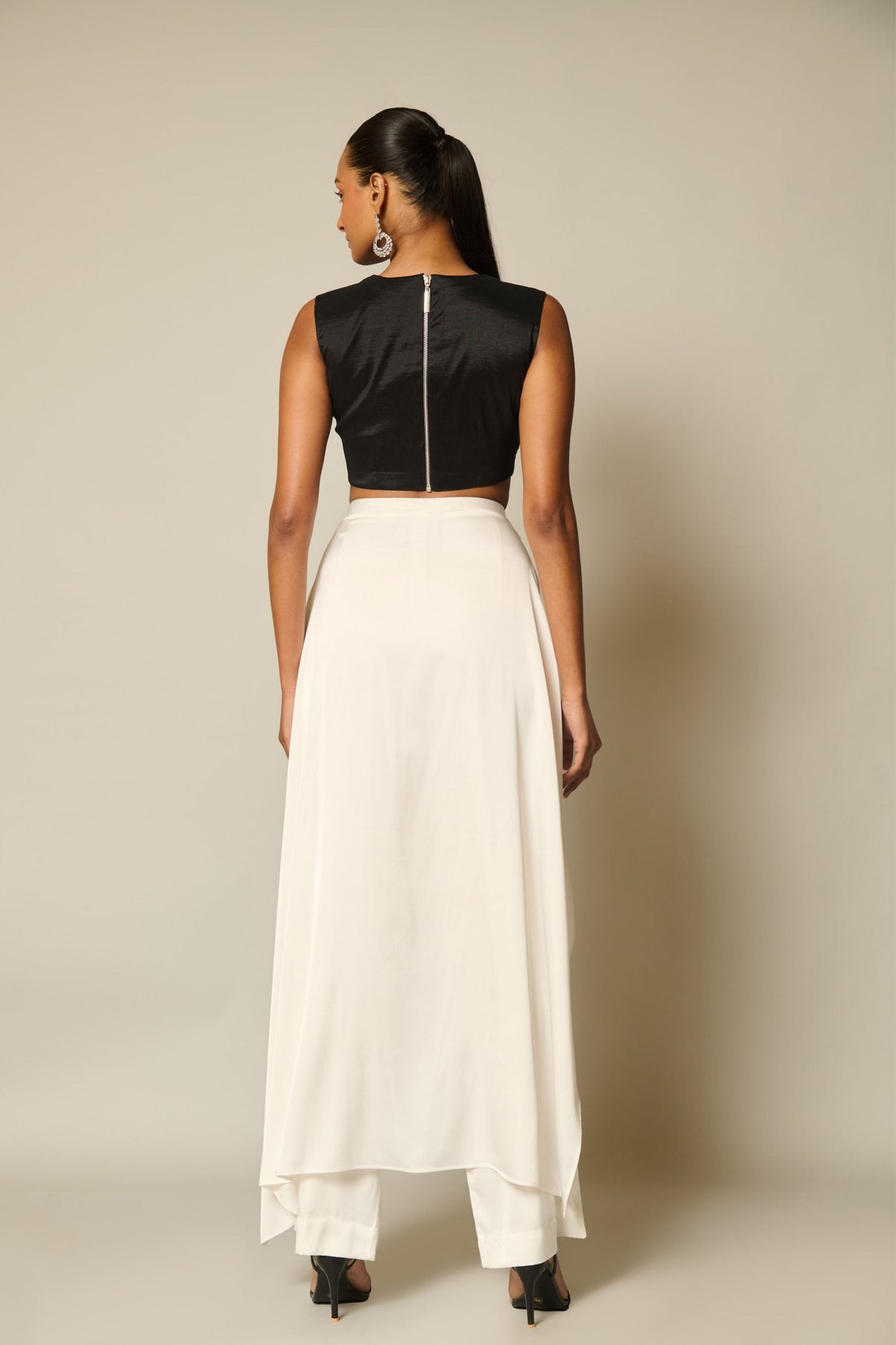 Checkmate Ivory Overlay Skirt-Pant