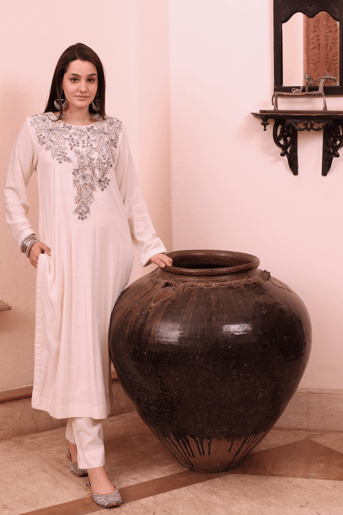 Ivory Cotton Kurta And Pant