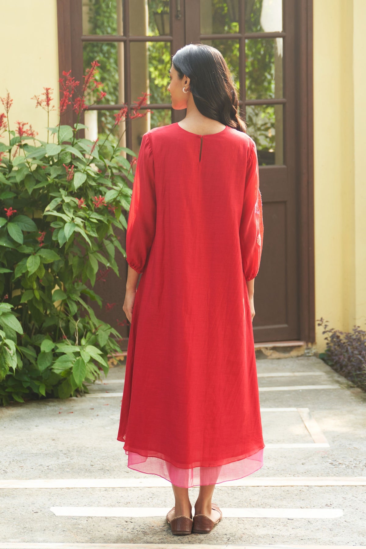 Crimson Pintuck Dress