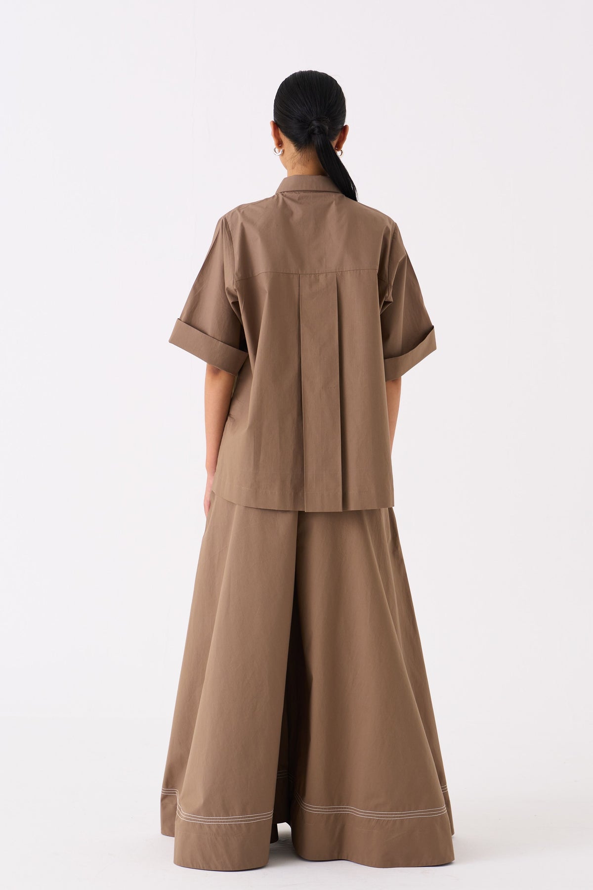 Brown Circle Shirt Co-ord