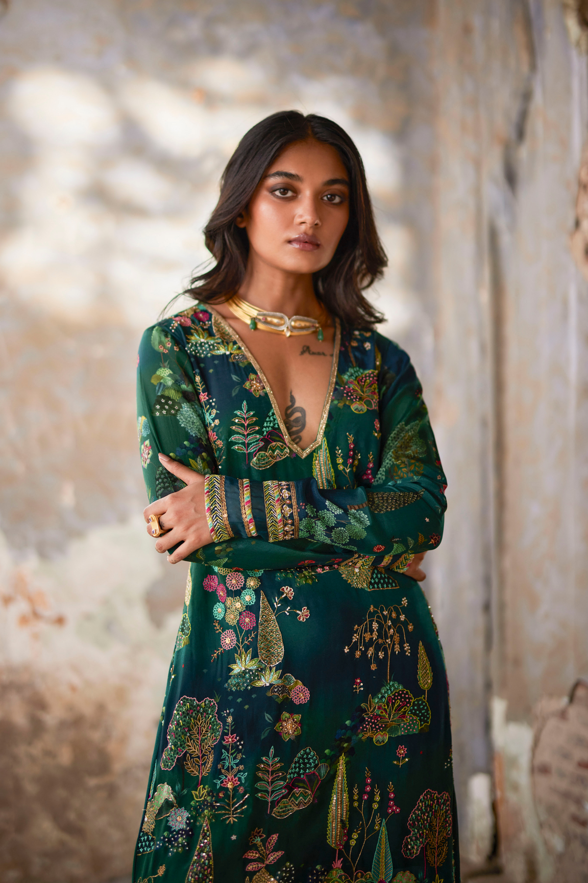 Nadira Teal Kurta Set