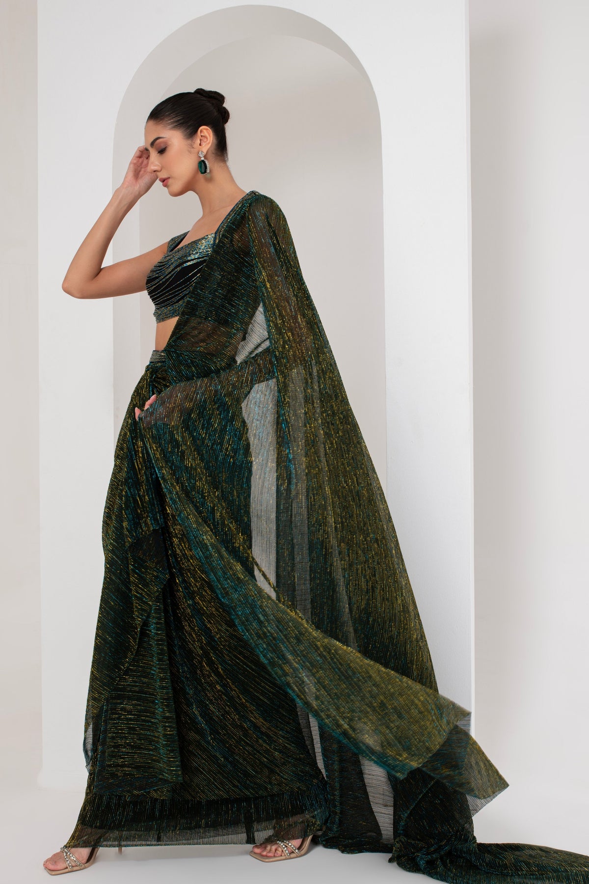 Black Nalki Draped Saree