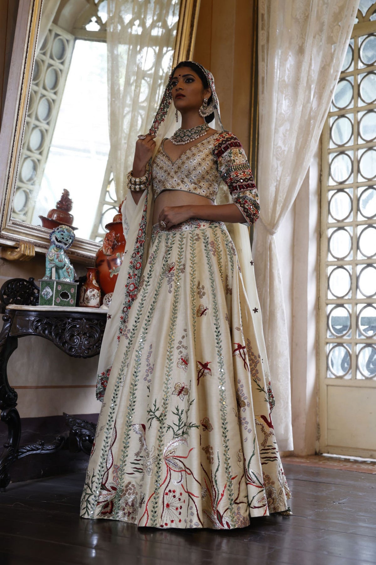 Ivory Lehenga Set