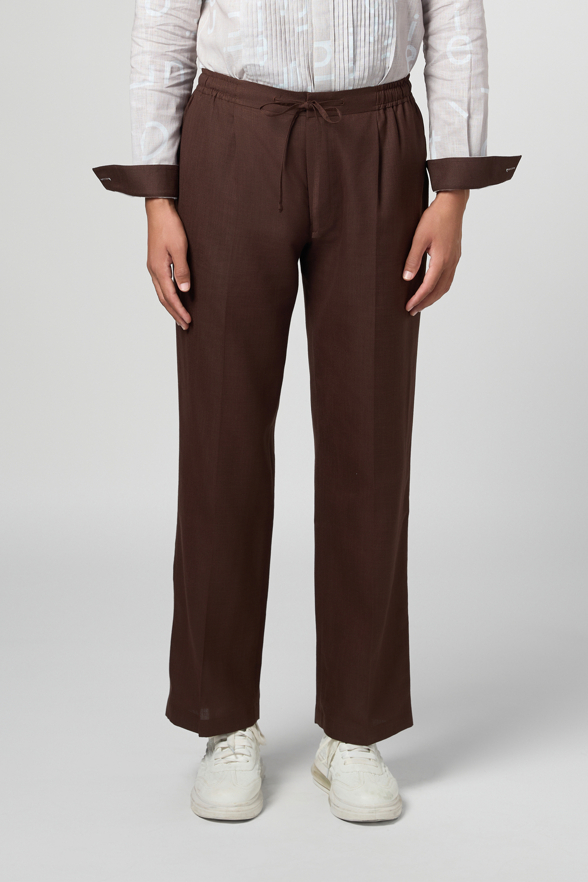 Wide Leg Pajama Brown Pants