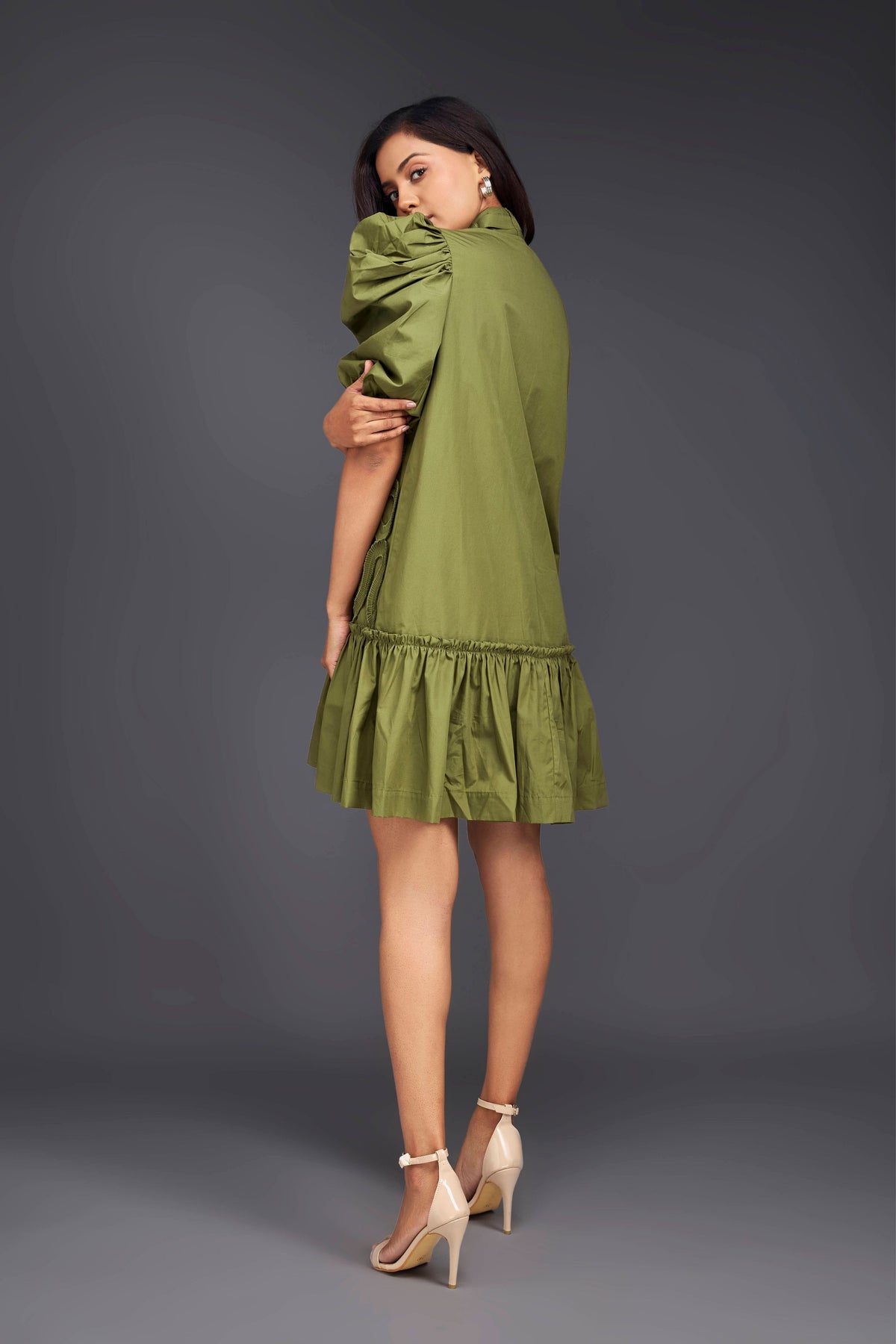 Green Pleated Dress