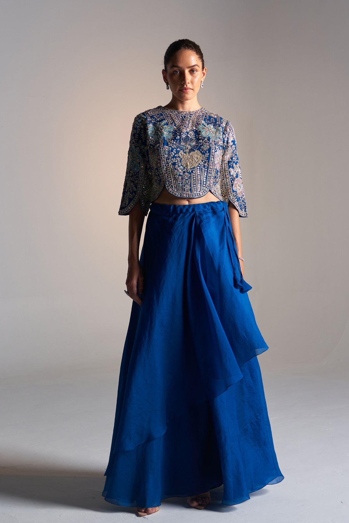 Jade Blue Embroidered Co-ord Set