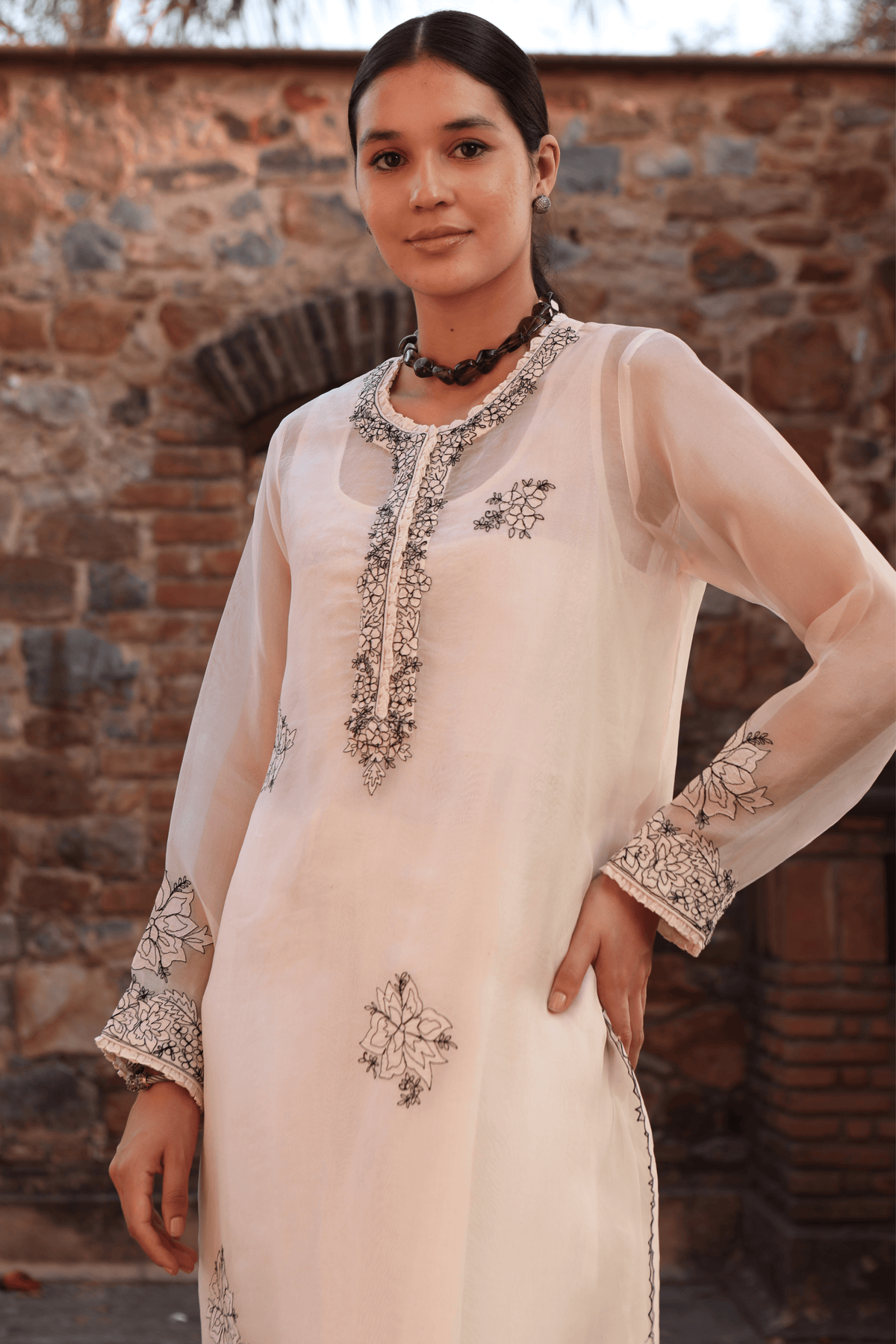 Ivory Embroidered Kurta Set