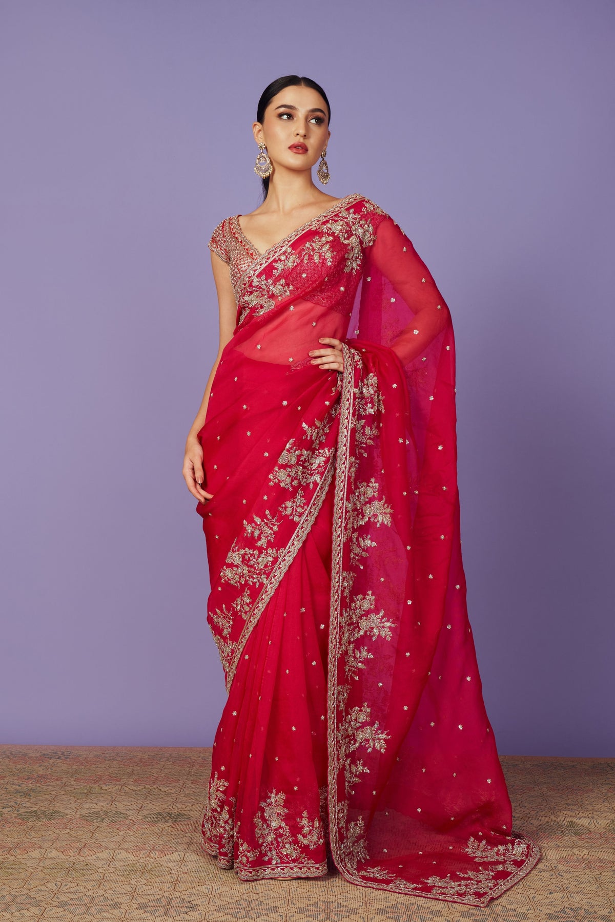 Inayat Hot Pink Saree Set