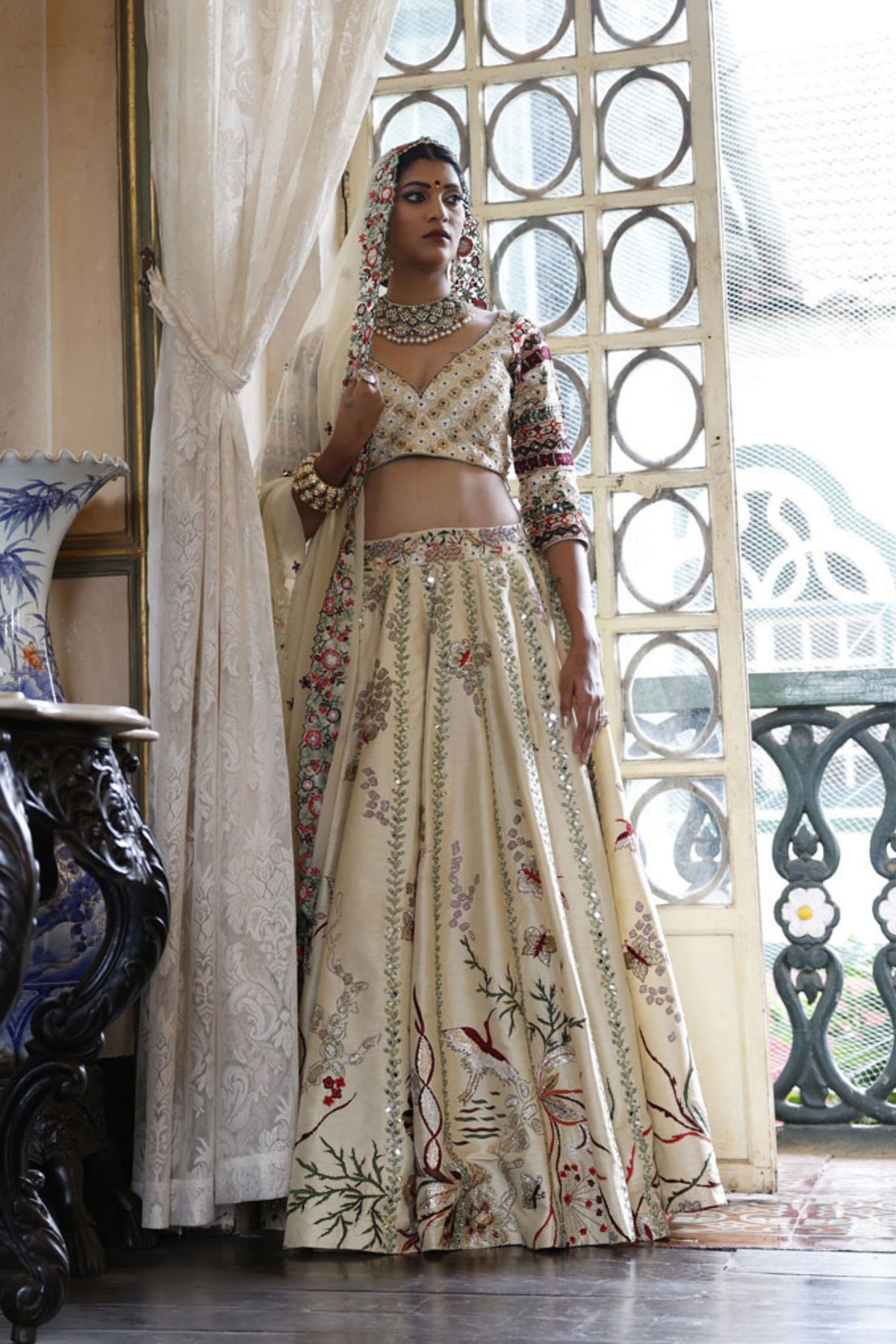 Ivory Lehenga Set