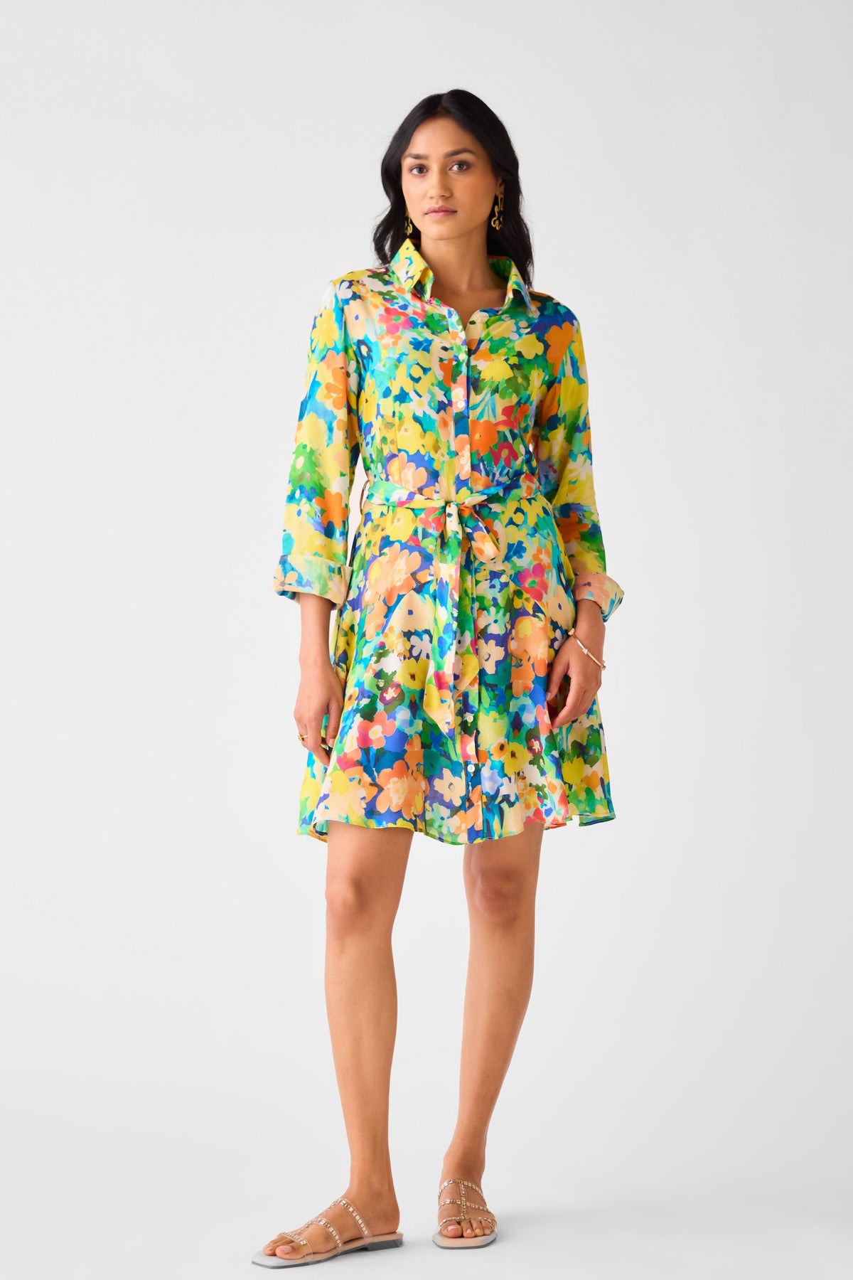 Multi Muslin Floral Dress