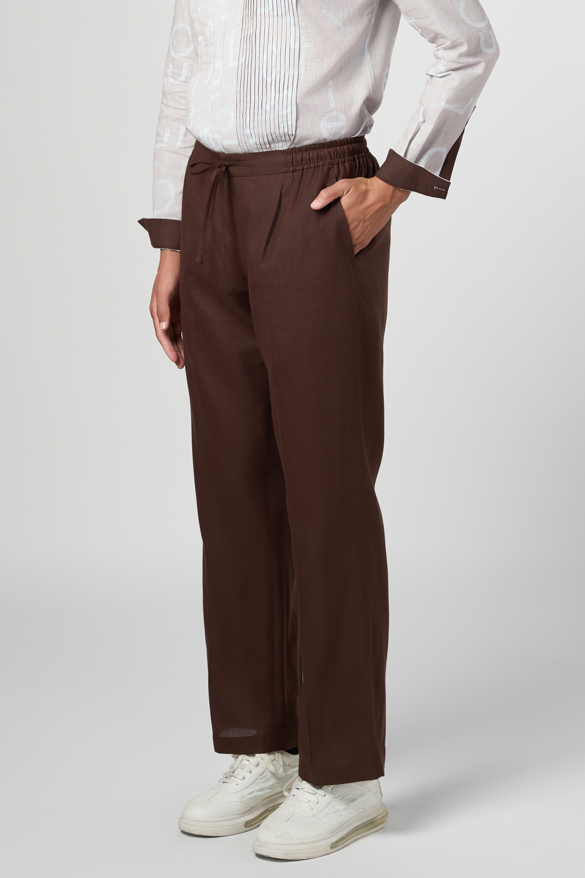 Wide Leg Pajama Brown Pants