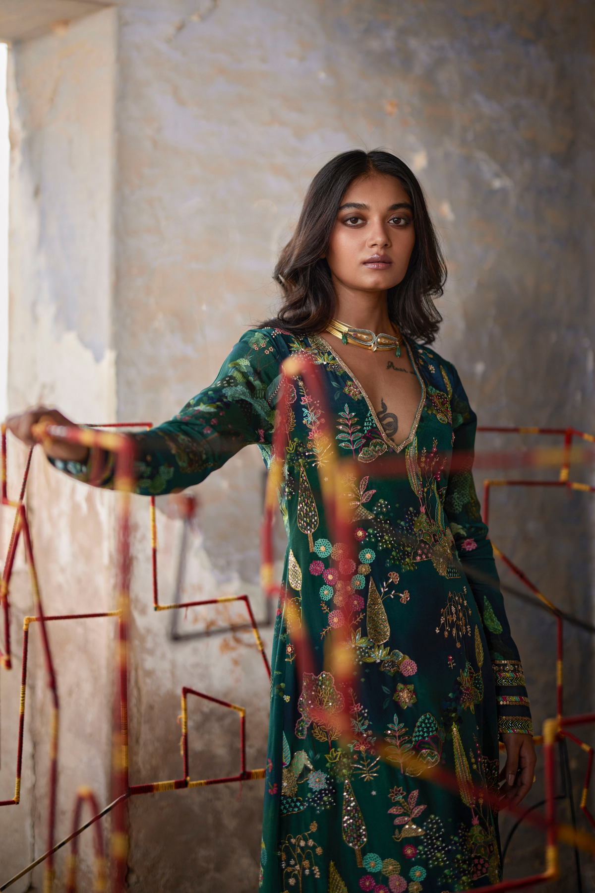 Nadira Teal Kurta Set