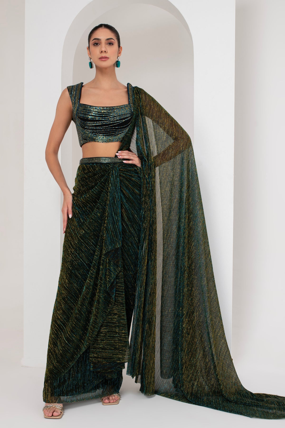 Black Nalki Draped Saree